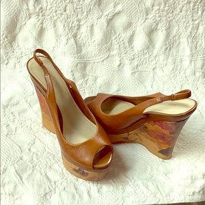 ALDO FLORAL WEDGE SANDALS